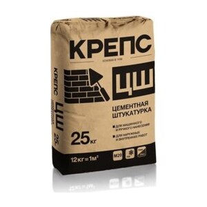 Штукатурка цементная для ручного и машинного нанесения КРЕПС ЦШ, 30 кг