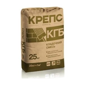 Смесь кладочная для газобетона и силикатных блоков КРЕПС КГБ стандартная серия, 25 кг.