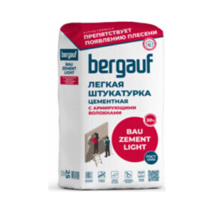 Штукатурка цементная легкая "BERGAUF Bau Zement light" 25кг/меш