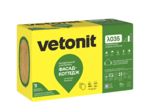 Утеплитель ВЕТОНИТ Фасад Коттедж (1000х600х50х2; 0,12м3)